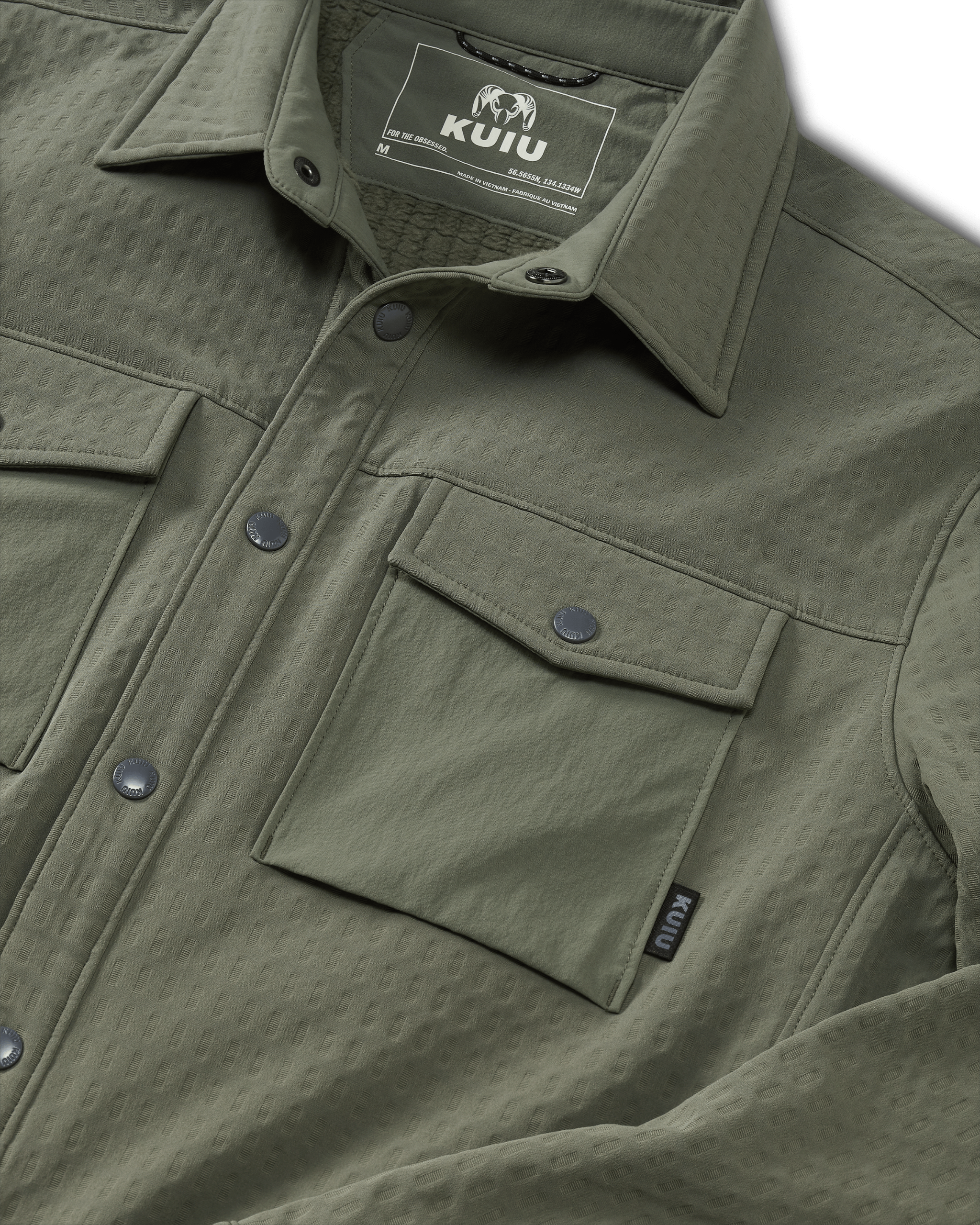 Blockfield Fleece Shirt Jacket | Dark Sage - Image 3
