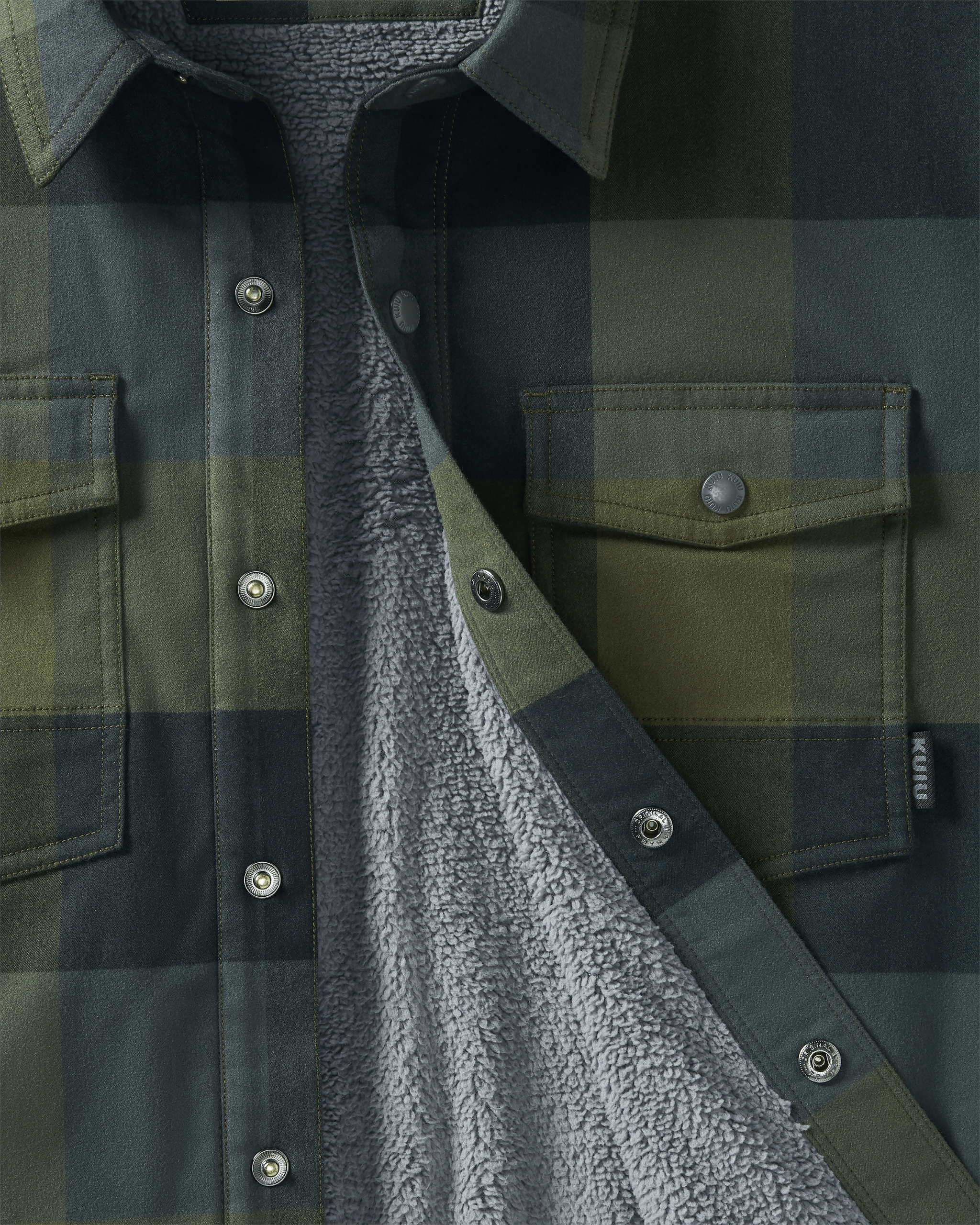 Field Flannel Fleece Shirt Jacket | Verde Plaid - Image 2