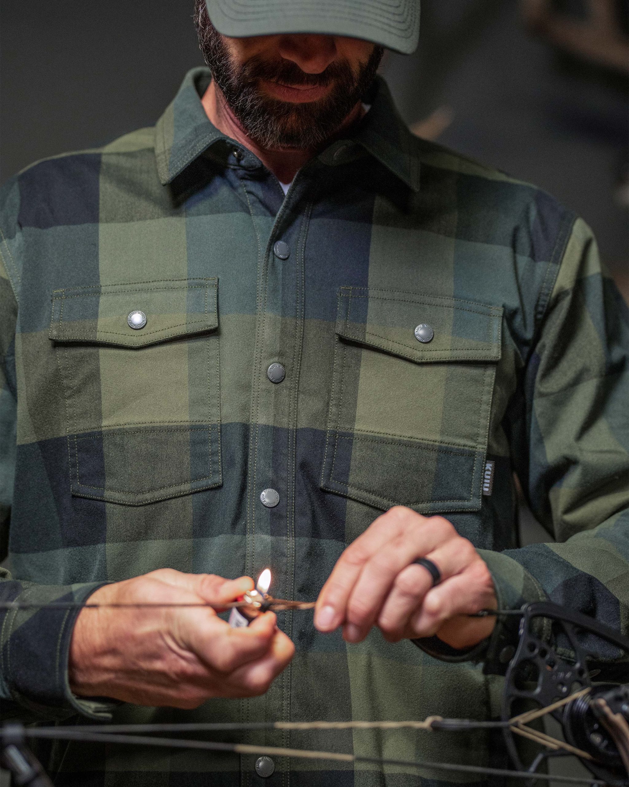 Field Flannel Fleece Shirt Jacket | Vias Plaid - Image 4