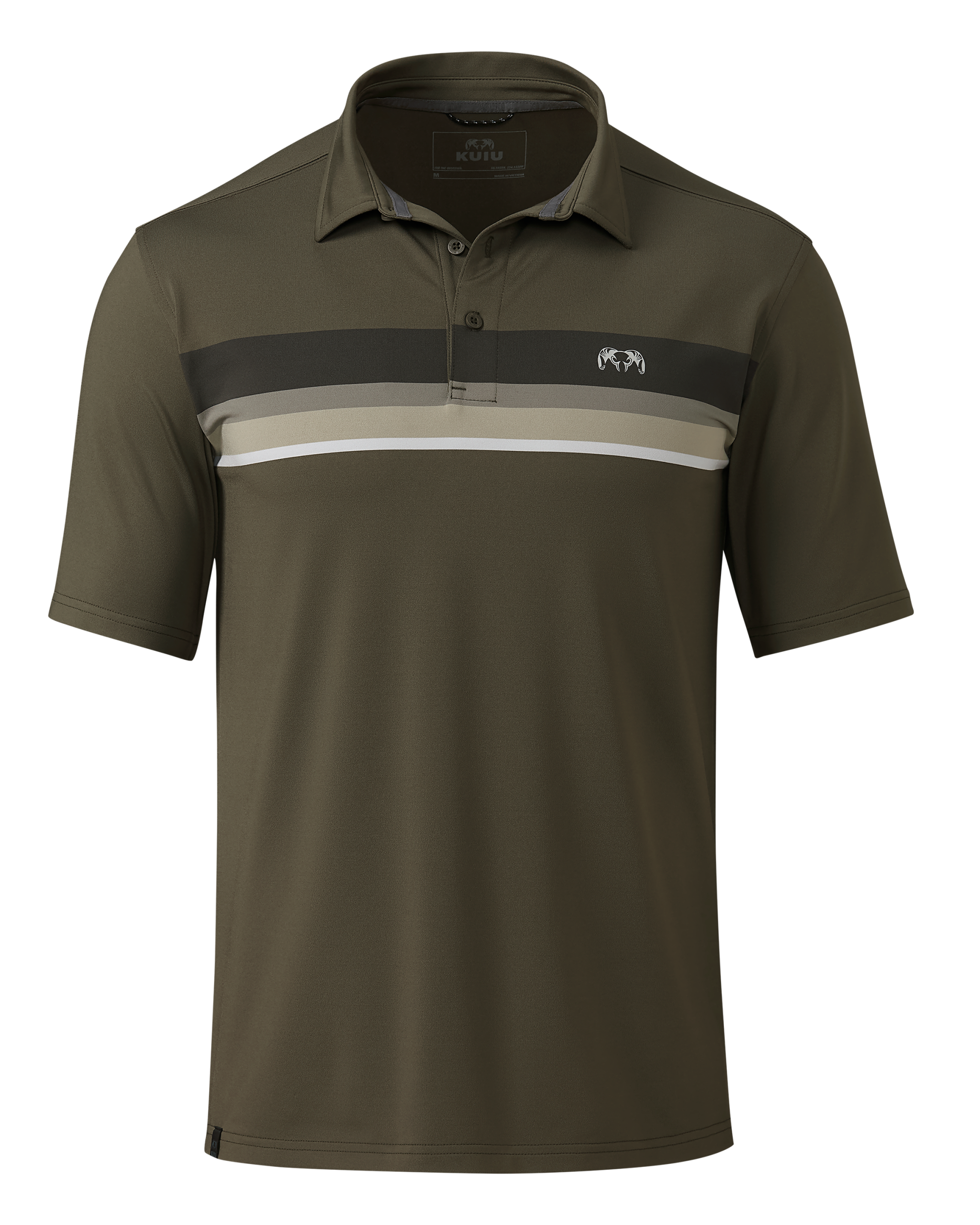 KUIU Performance Polo Stripe | Ash Chest Stripe