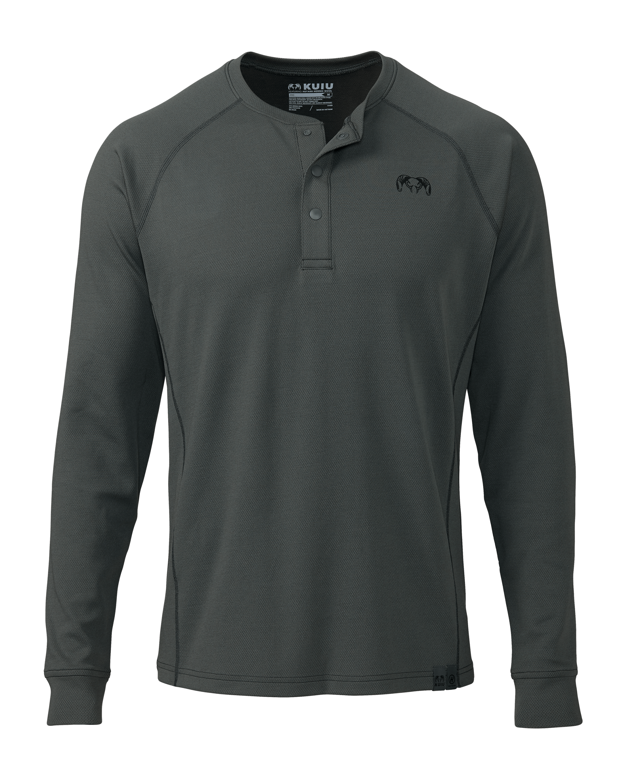 PRO Merino 200 Henley | Gunmetal