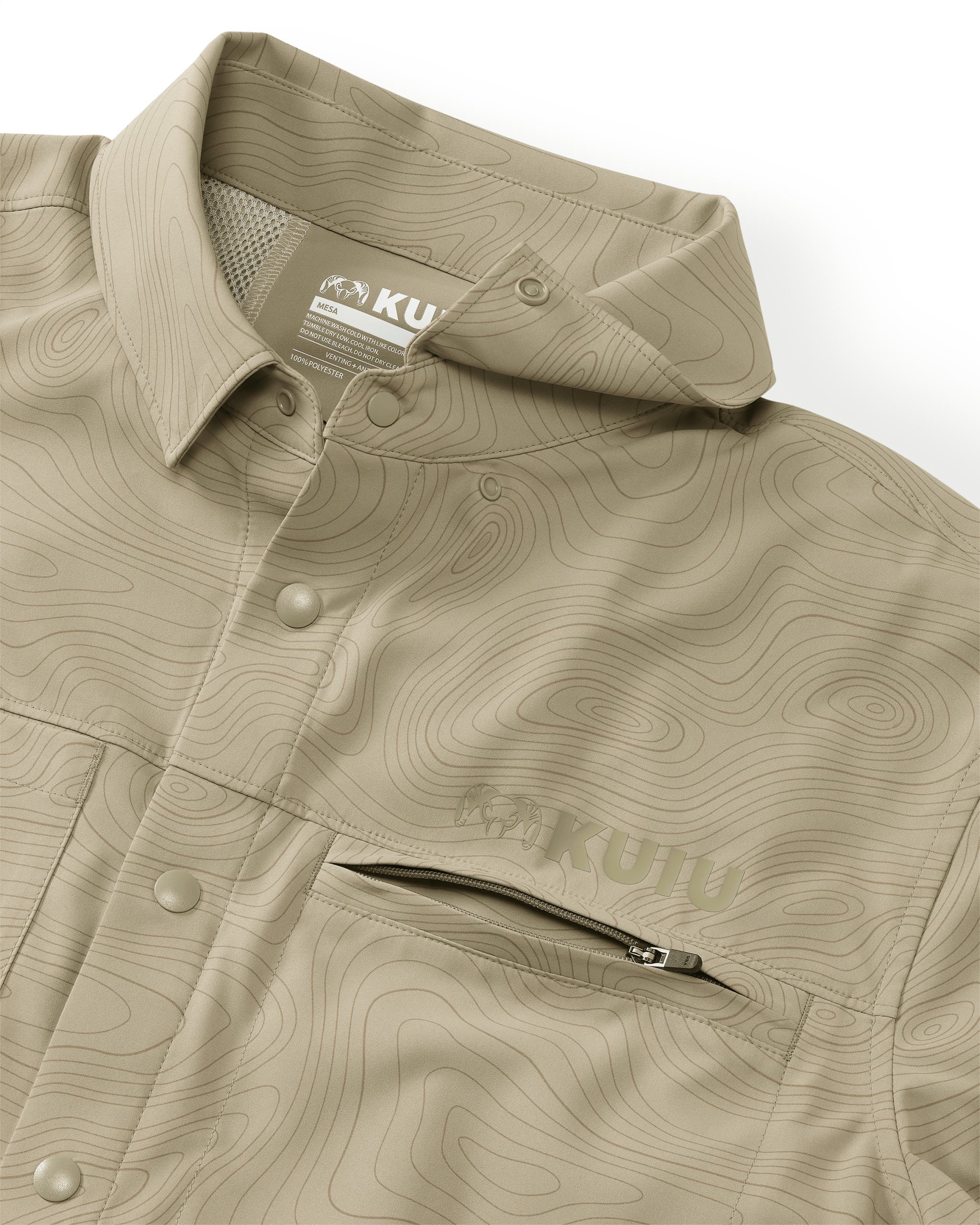 Mesa Vented SS Snap Shirt Topo | Bone Topo Print - Image 4