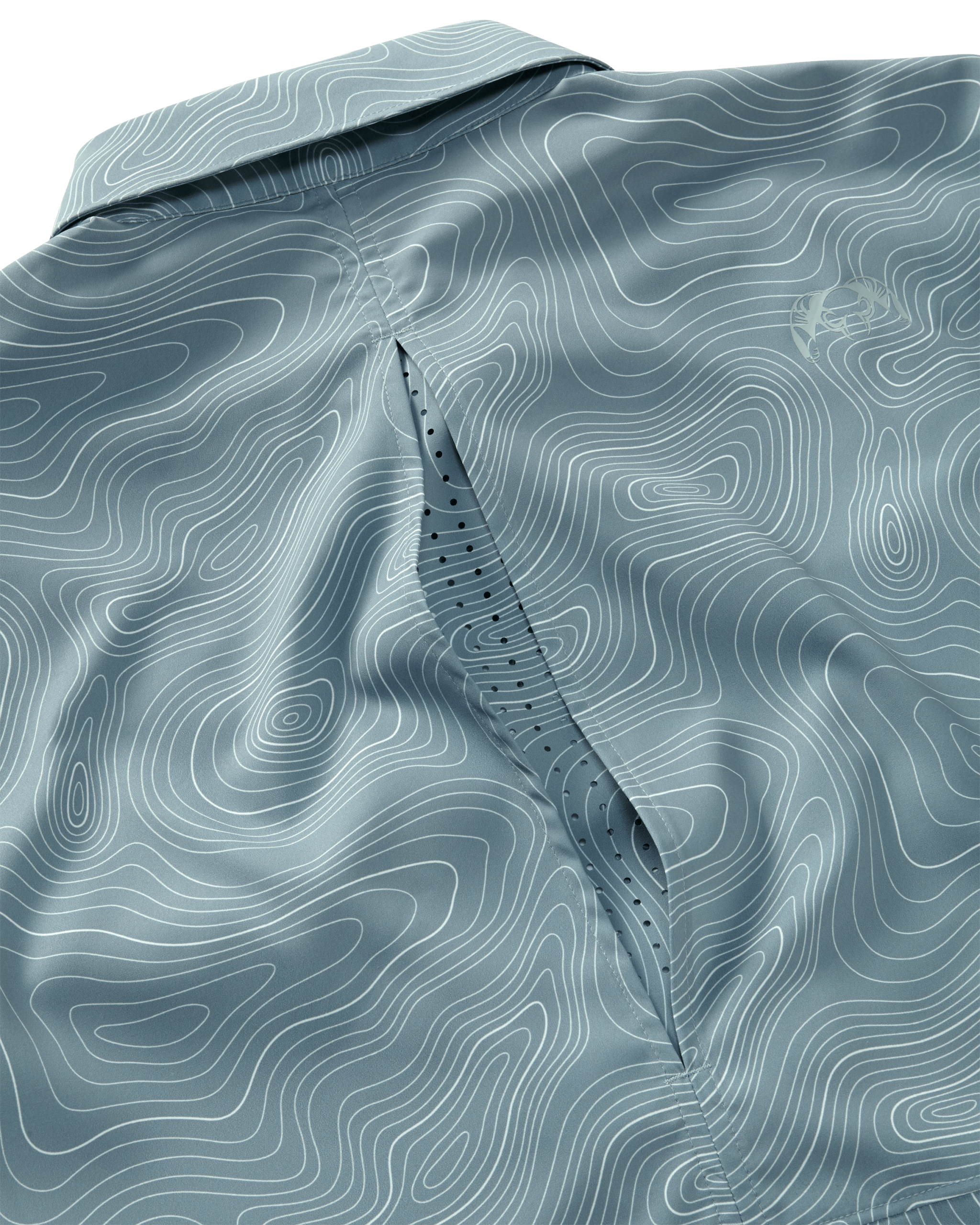 Mesa Vented SS Snap Shirt Topo | Glacier Topo Print - Image 2