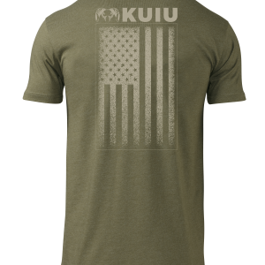 KUIU Distressed Vertical Flag T-Shirt | Military Green