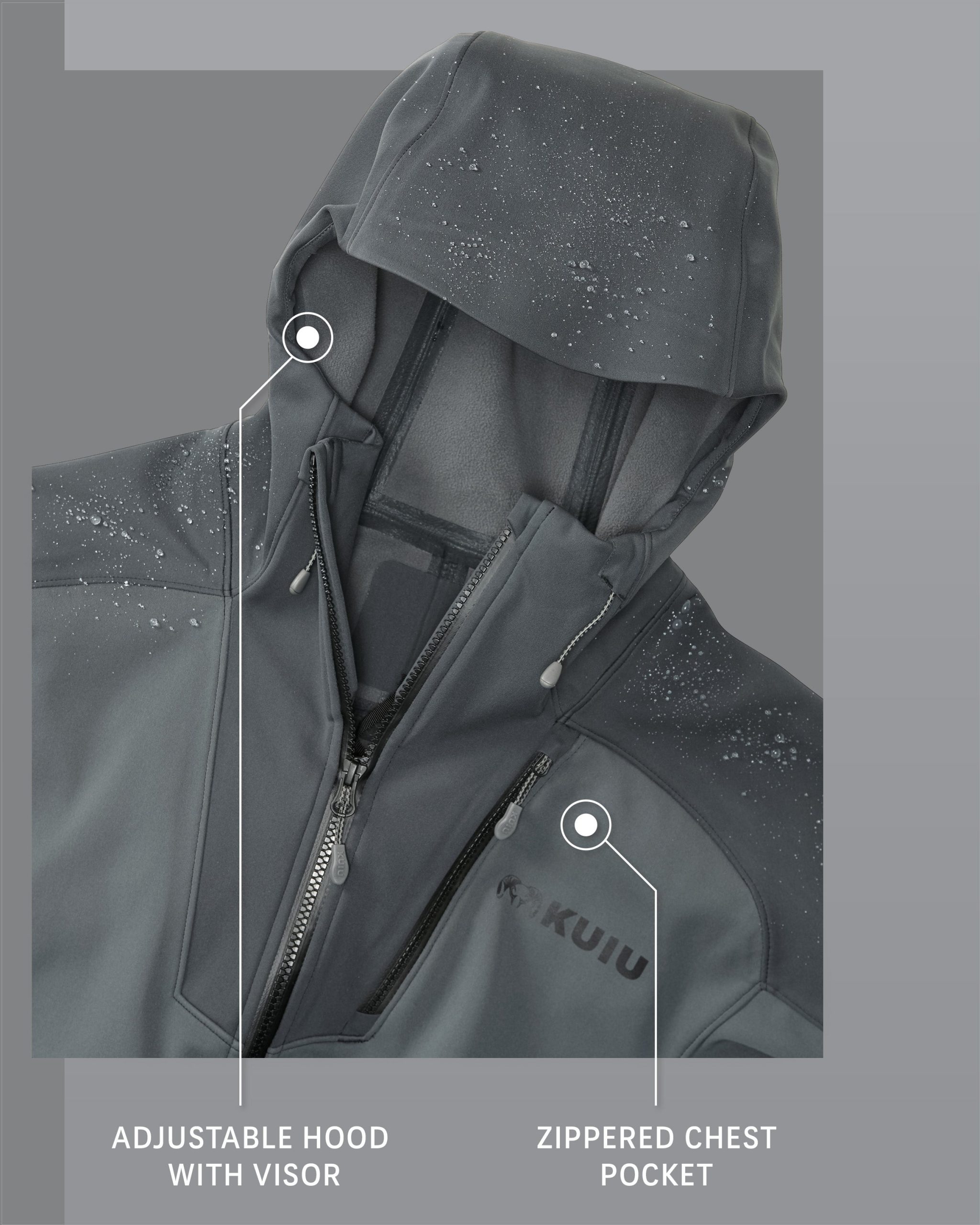 Axis Hybrid Hooded Jacket | Carbon - Image 3