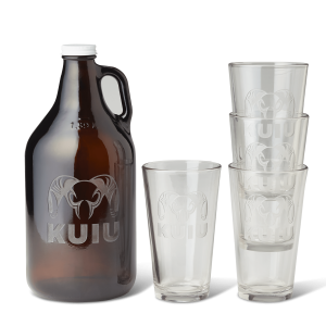 KUIU 64 oz Engraved Growler and Pint Glass Set | Clear