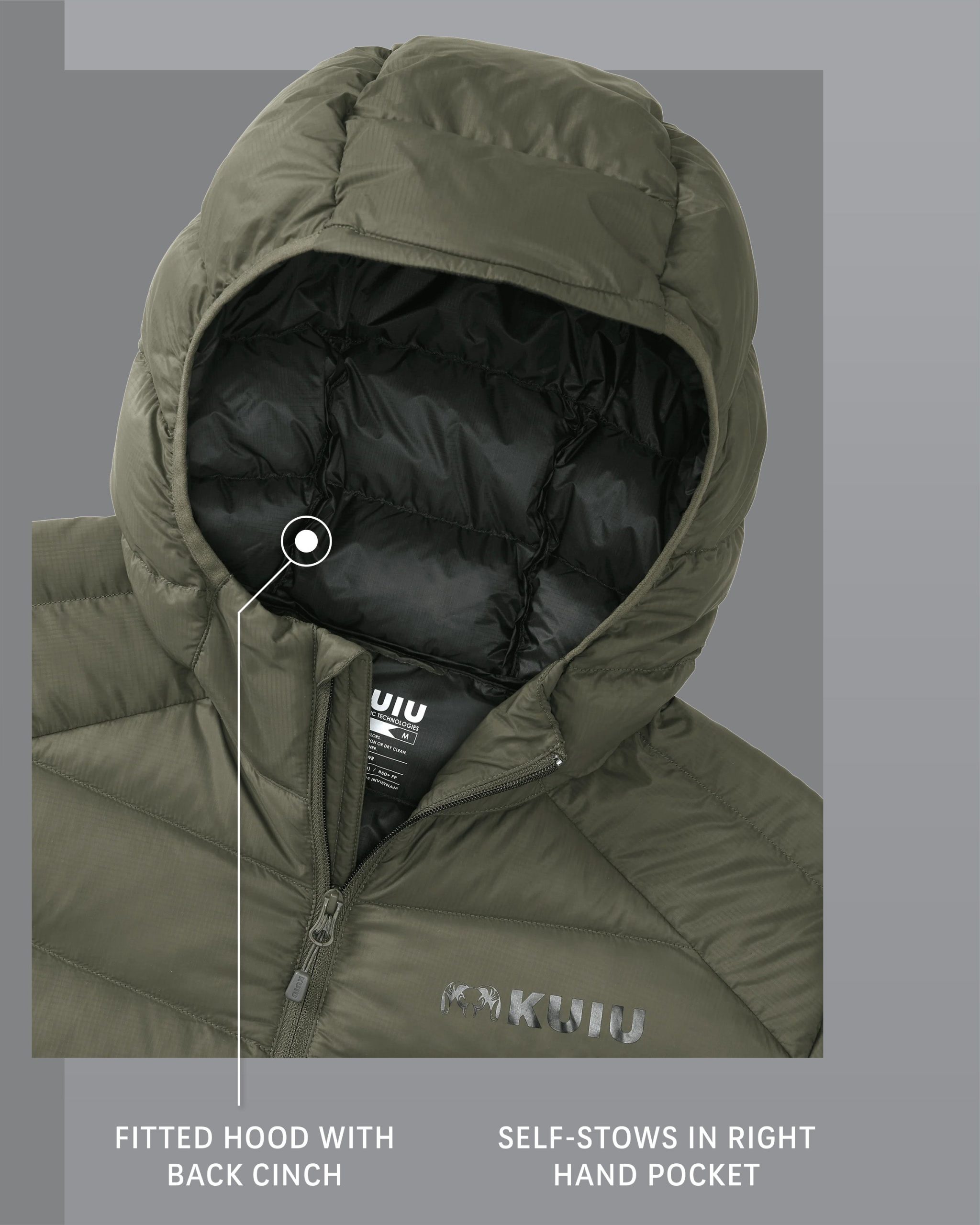 Super Down LT Hooded Jacket | Ash - Image 3